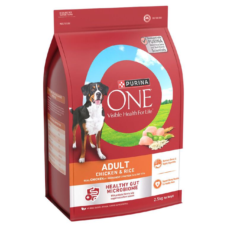 PURINA ONE Adult Chicken & Rice Dry Dog Food 2.5kg, , hi-res