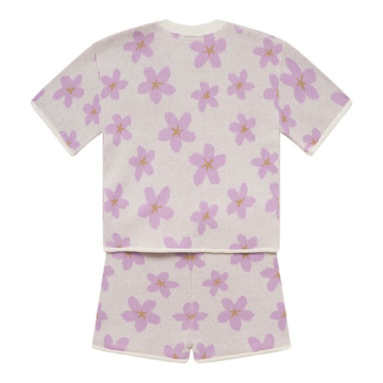 Young Original Toddler 2 Piece Knitted Top and Shorts Set, Cream, hi-res