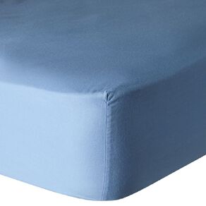 Living & Co 100% Washed Cotton Fitted Sheet Navy Double