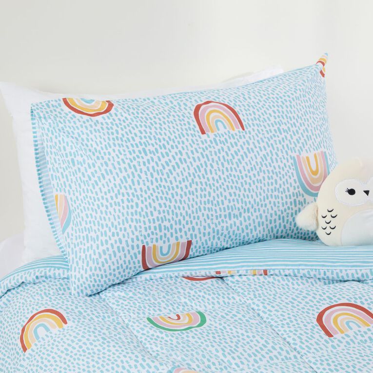 Living & Co Kids Reversible Rainbow Print Comforter Set King Single, , hi-res