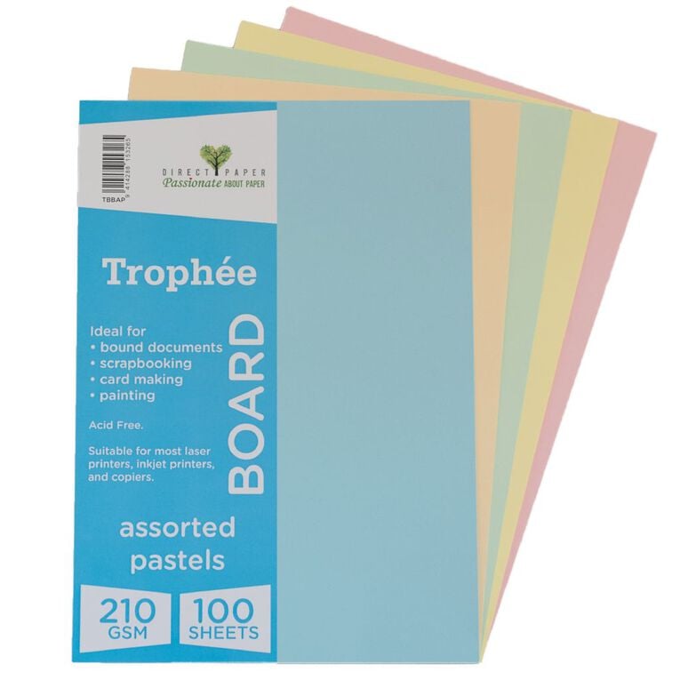 Trophee Board 210gsm Pastels A4 100 Pack, , hi-res