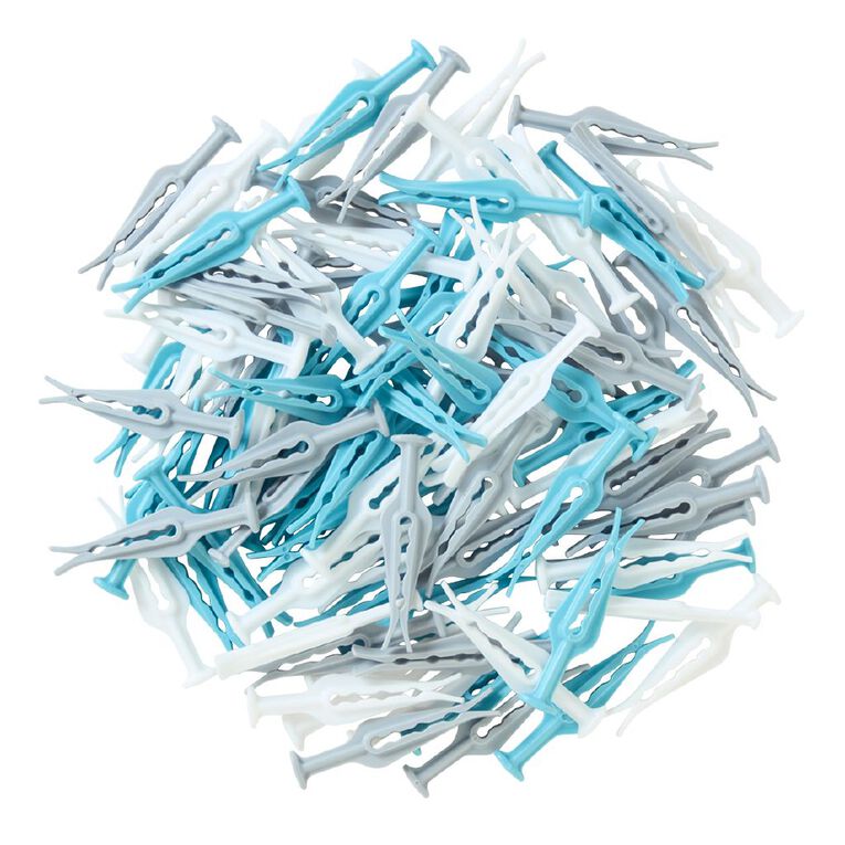 Living & Co Push Down Pegs Assorted 100 Pack, , hi-res