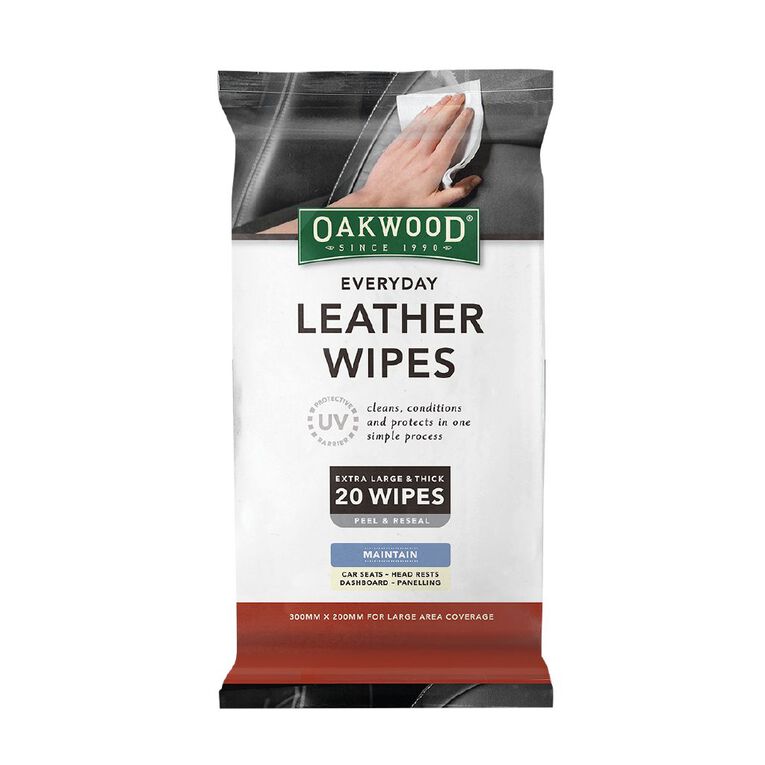Oakwood Auto Leather Wipes 300mm x 200mm, , hi-res