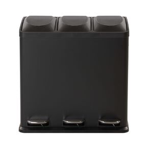 Living & Co 3 Pedal Bin Black 60L