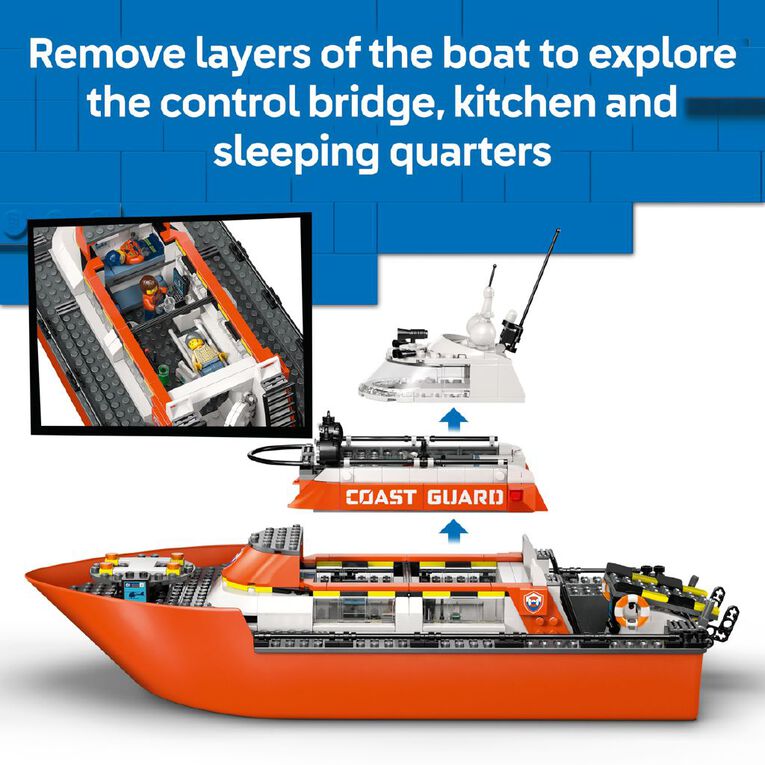 LEGO CITY Coast Guard Rescue Boat & Helicopter 60504, , hi-res