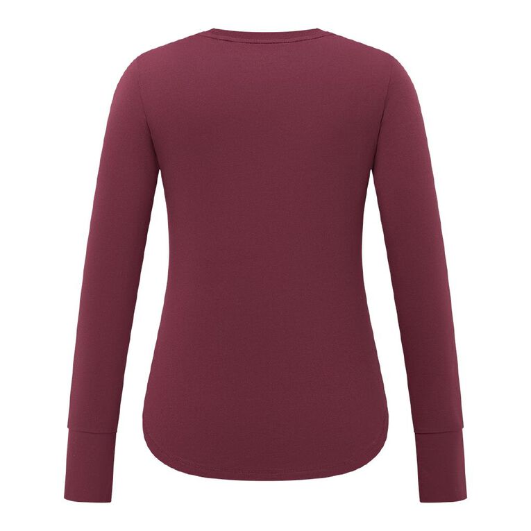 Active Intent Women's Active Longsleeve Tee, Red Dark, hi-res