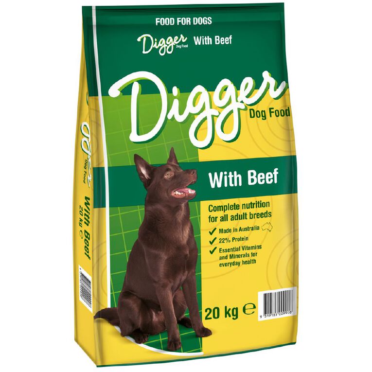 Digger Dog Food with Beef 20kg, , hi-res