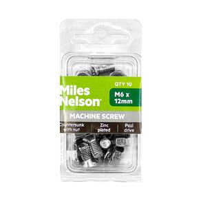 Miles Nelson Zinc Pozi Drive Pan Head Self Tapping Screw 8g x 12mm 10 Pk