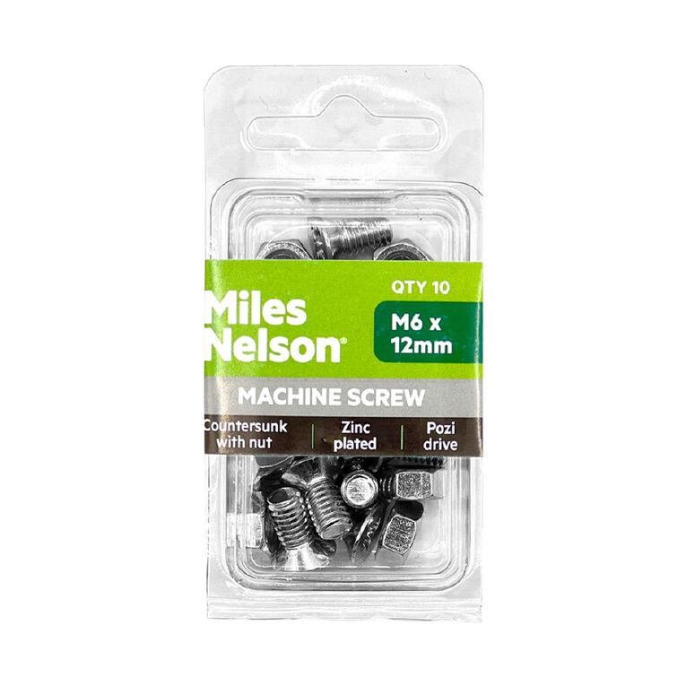 Miles Nelson Zinc Pozi Drive Pan Head Self Tapping Screw 8g x 12mm 10 Pk, , hi-res