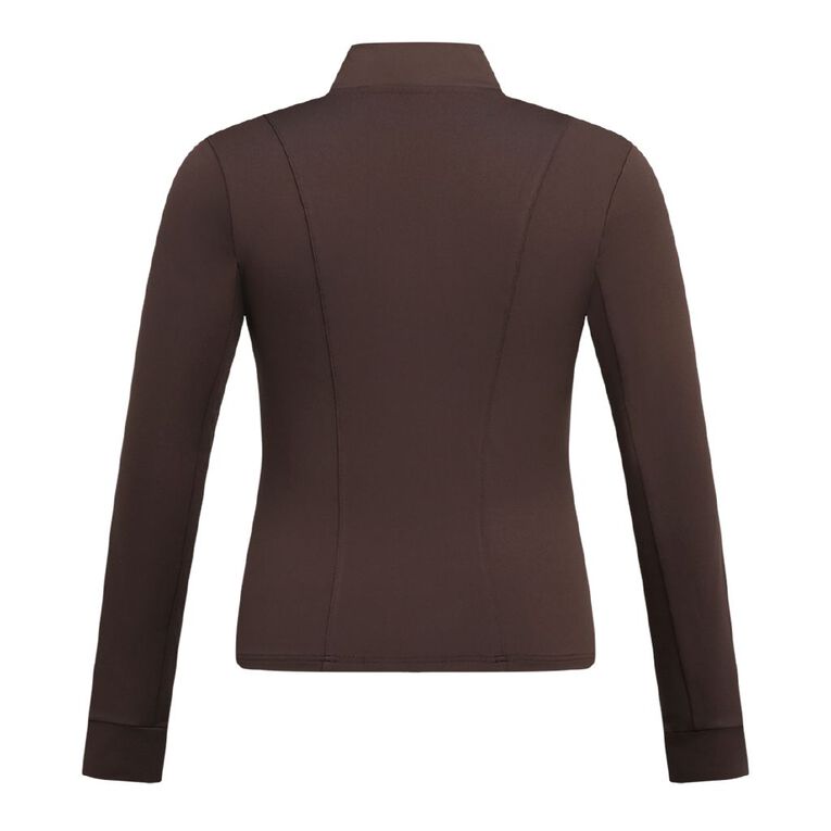 Active Intent Women's Super Soft Zip Jacket, Brown Dark, hi-res