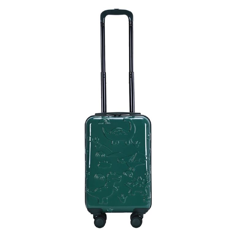 Wander Kids Kids 52cm Embaossed Suitcase Dinosaur Green, , hi-res