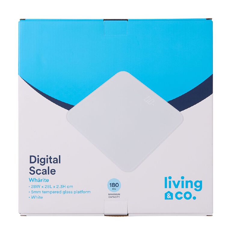 Living & Co Bathroom Digital Scales White, , hi-res