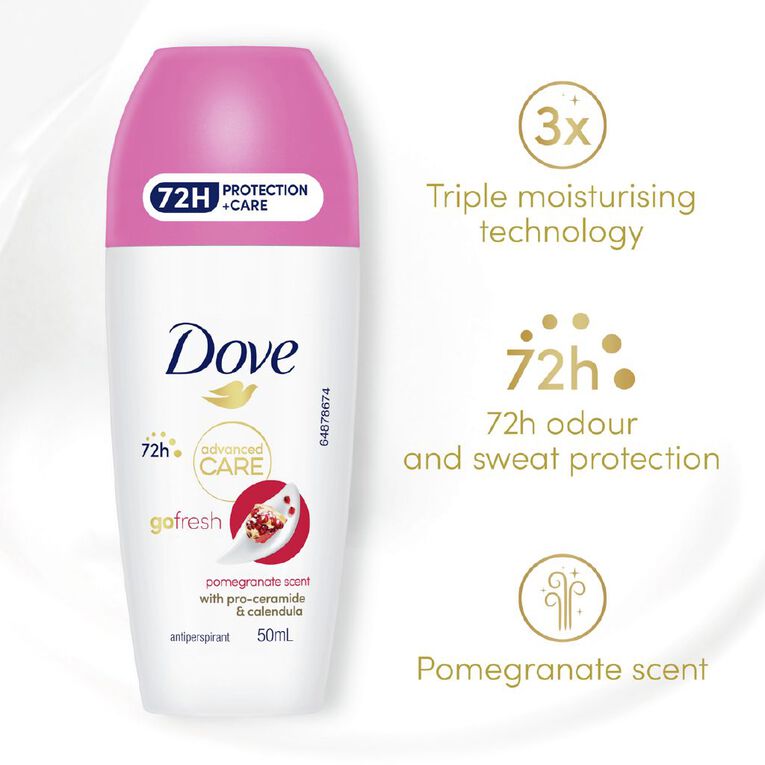 Dove Deodorant Roll On Pomegranate 50ml, , hi-res