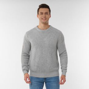 H&H Men's Crewneck Fisherman Rib Pullover
