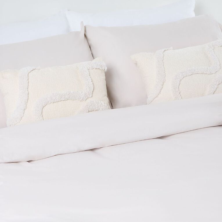 Living & Co Duvet Cover Set Washed Cotton Natural Queen, , hi-res