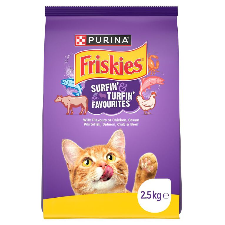 Friskies Surfin' & Turfin' Favourites Dry Cat Food 2.5kg, , hi-res