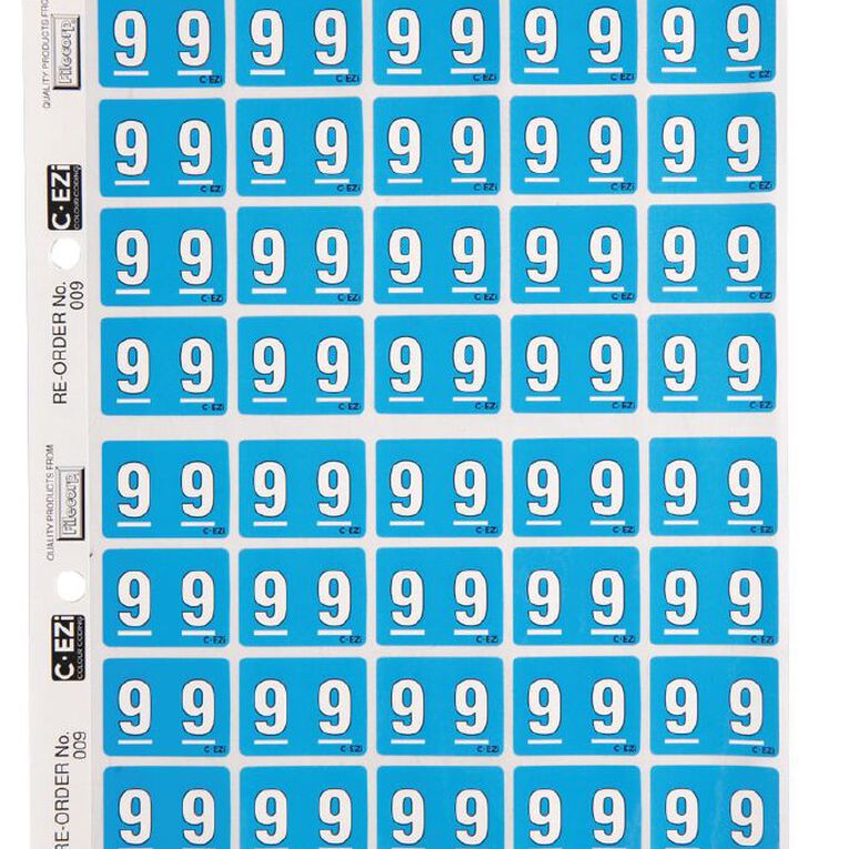 Filecorp Coloured Labels 9 Blue Mid, , hi-res