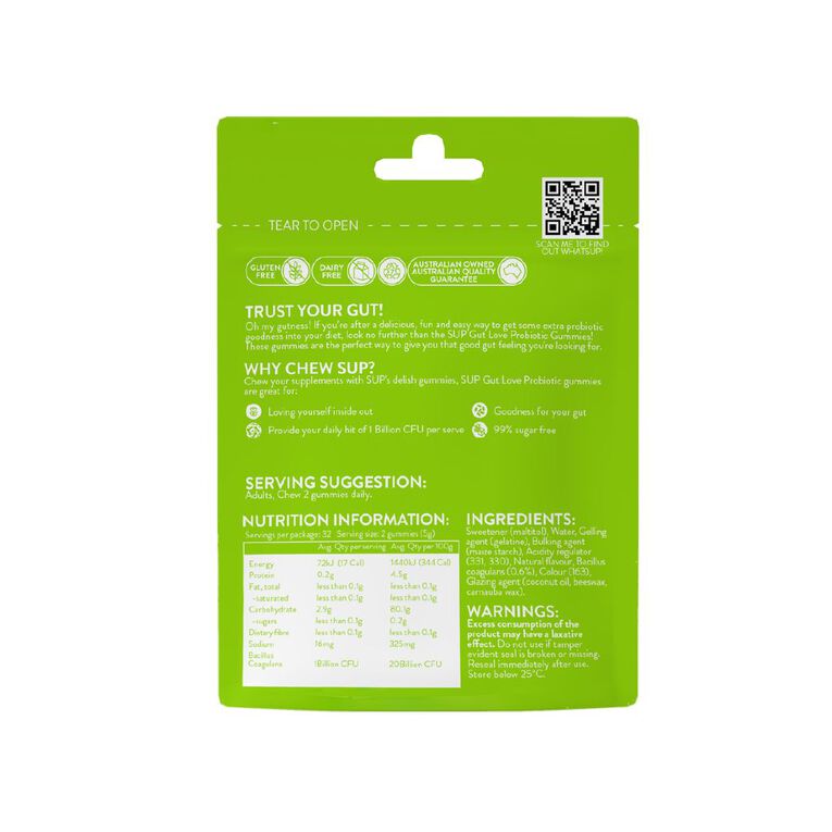 SUP Gut Love Probiotic Gummies 65s, , hi-res