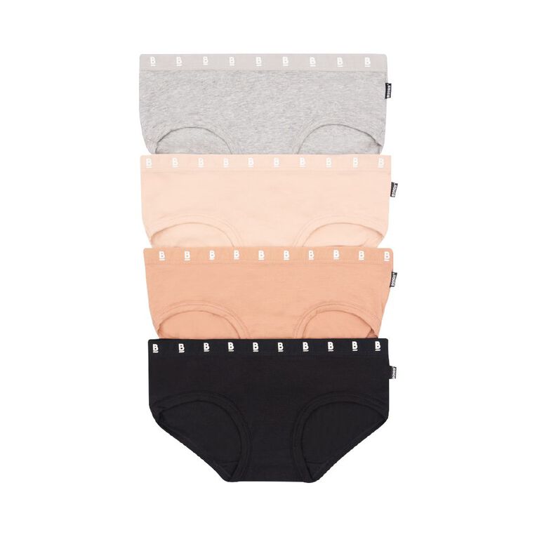 B FOR BONDS Women's Boyleg Briefs 4 Pack, Black B FOR BONDS Women's Boyleg Briefs 4 Pack, Black, hi-res