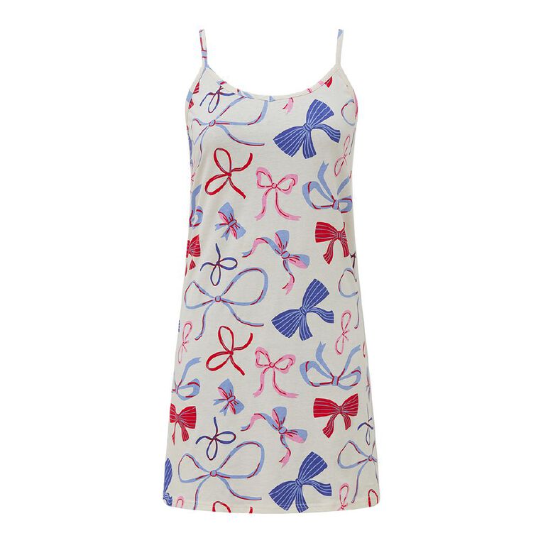 H&H Women's Jersey Singlet Nightie, Cream, hi-res