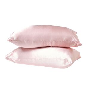 Living & Co Satin Touch 2 Piece Pillowcase Gift Set Pink 48cm x 73cm