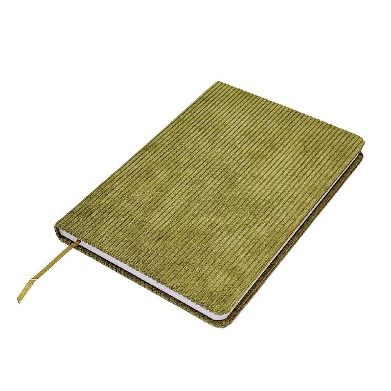 Uniti Stationery Corduroy Notebook A5 Green, , hi-res