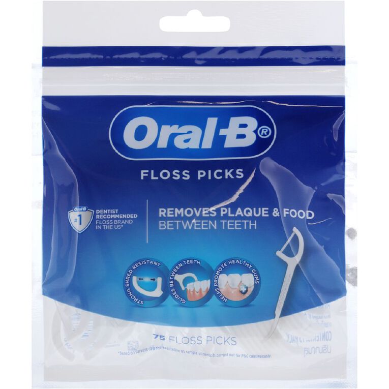 Oral-B Floss Picks 75 Pack, , hi-res