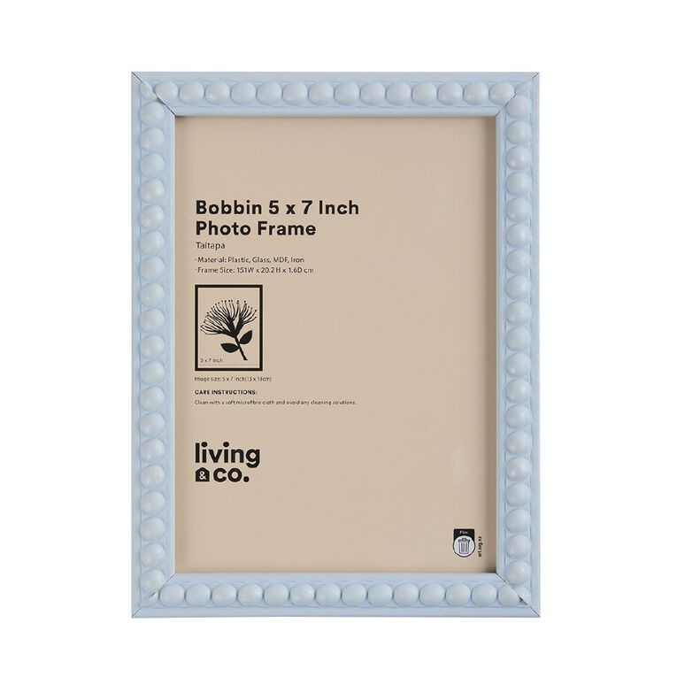 Living & Co Bobbin Frame Blue 5in x 7in, , hi-res