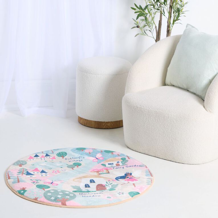Living & Co Kids Rug Fairy Garden Multi-Coloured, , hi-res