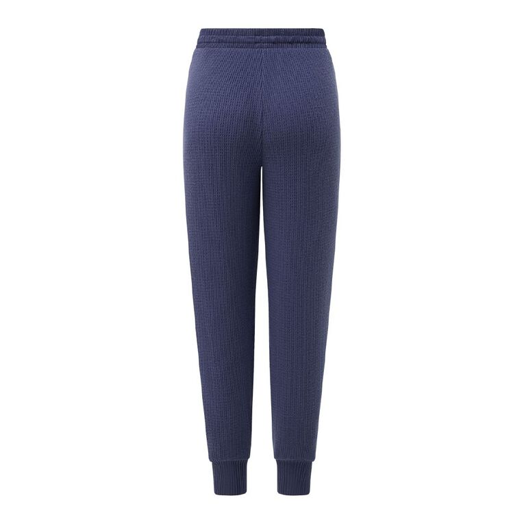 H&H Women's Soft Touch Waffle Pyjama Pants, Blue Dark, hi-res