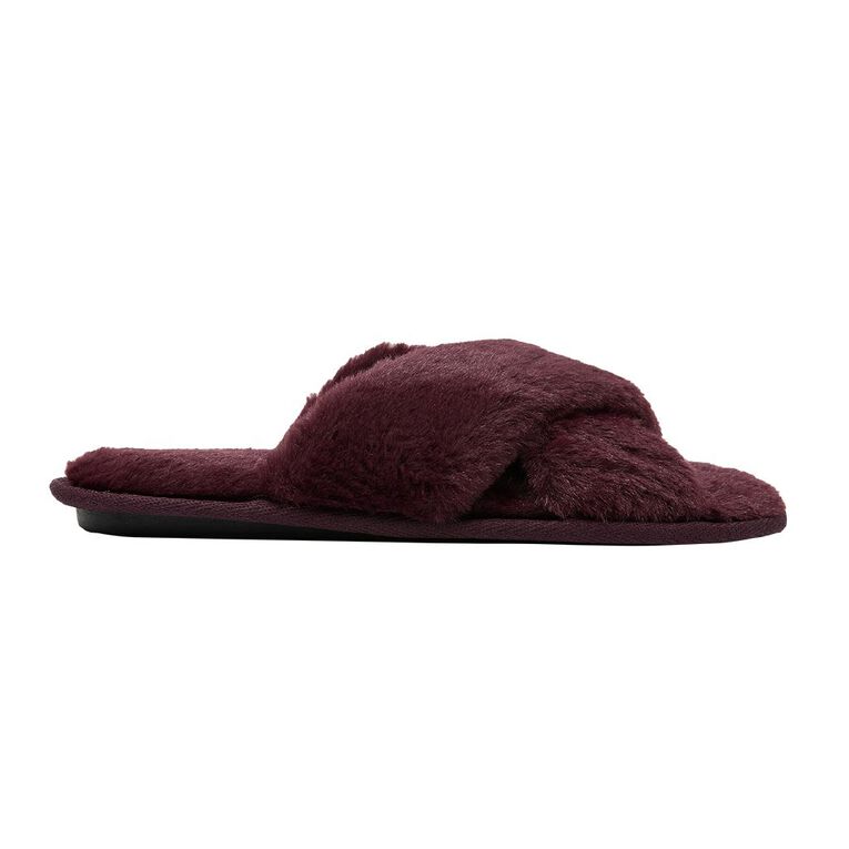 H&H Women's Crossover Slippers, Purple Dark, hi-res