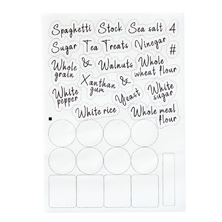 Living & Co Pantry Labels Clear, , hi-res
