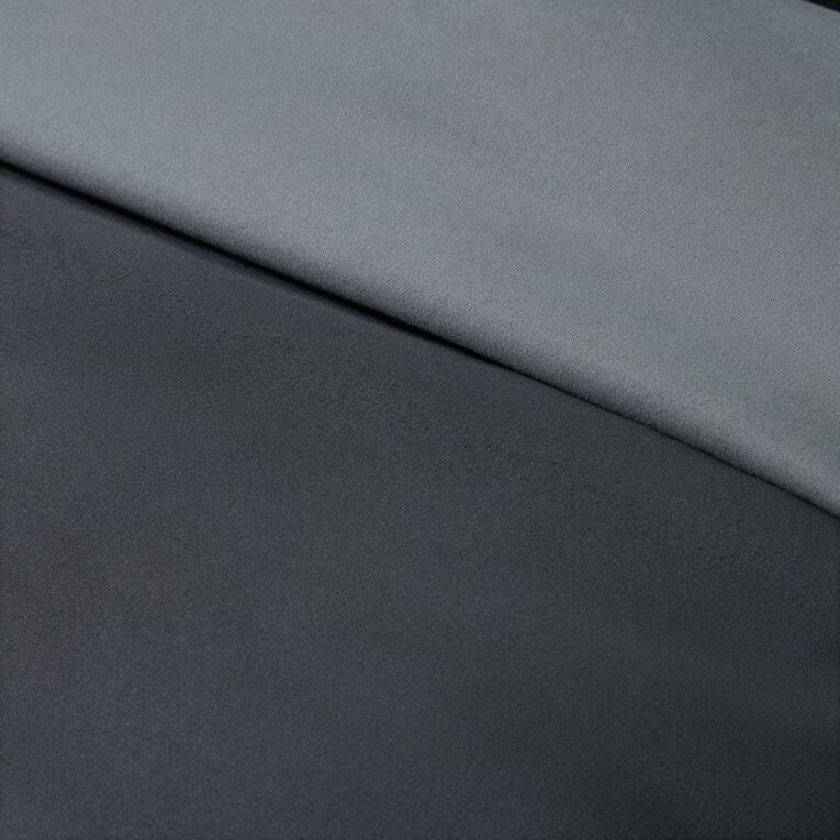 Living & Co Duvet Cover Set Microfibre Reversible Black/Grey Single, , hi-res