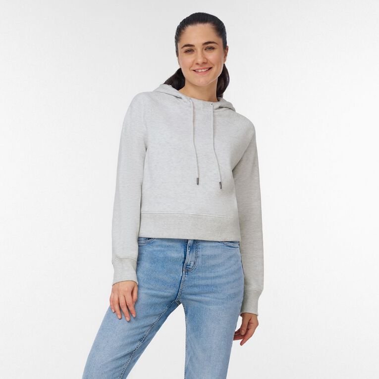 H&H Women's Raglan Crop Hoodie, Grey Light, hi-res