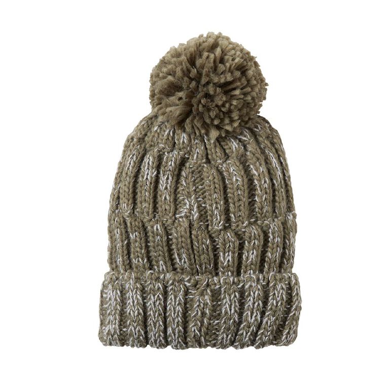 Young Original Older Kids' Twist Yarn Pom Beanie, Green Mid, hi-res