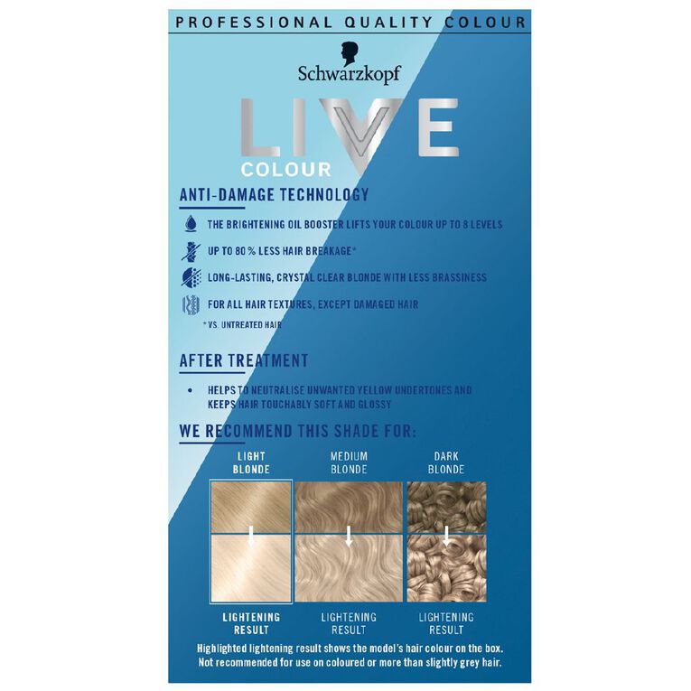Schwarzkopf Live Colour Permanent Intense Bleach Absolute Platinum 00A, , hi-res