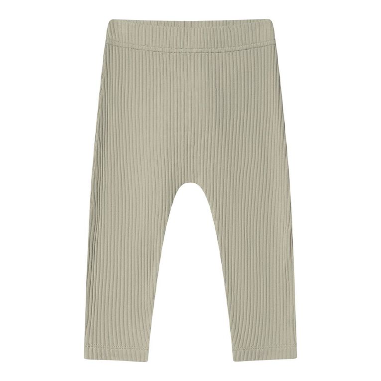 Young Original Babies' Rib Leggings 3 Pack, Green, hi-res