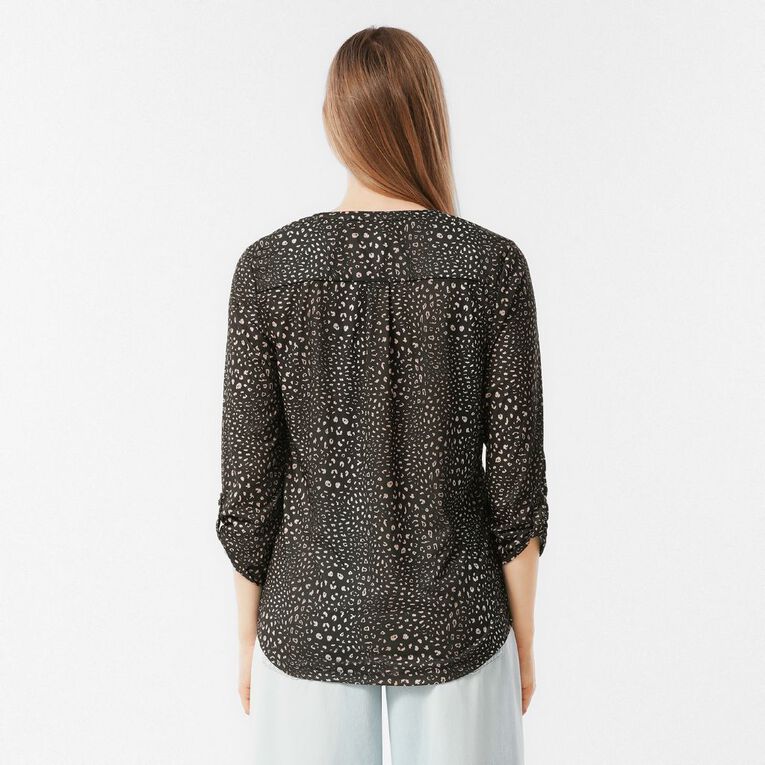 H&H Women's PB Henley, Black, hi-res