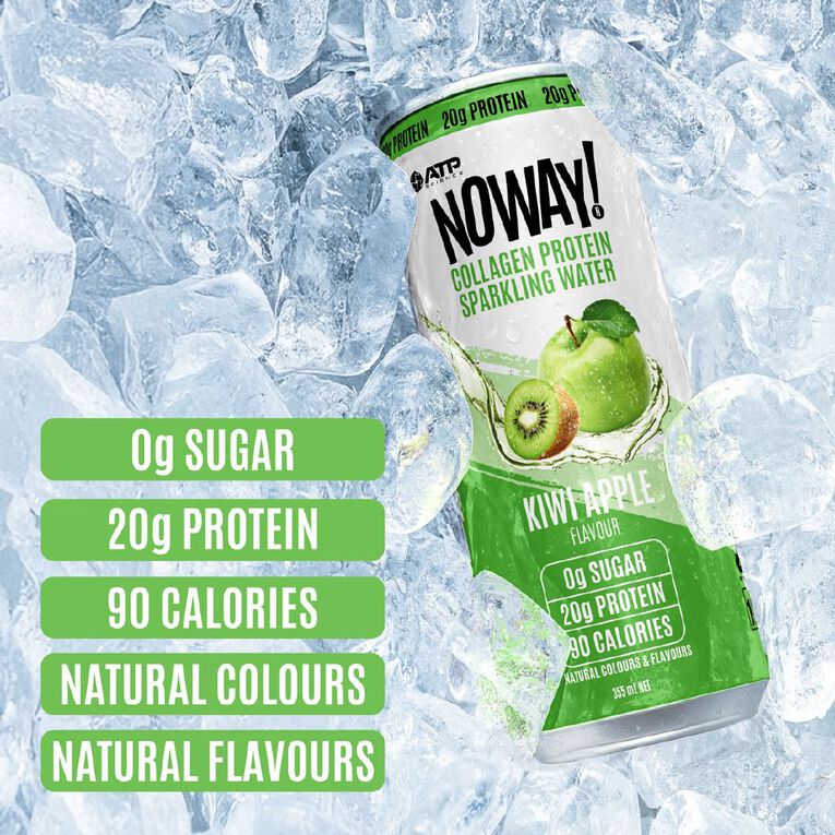 NoWay Collagen Sparkling Water Kiwi Apple 355ml, , hi-res