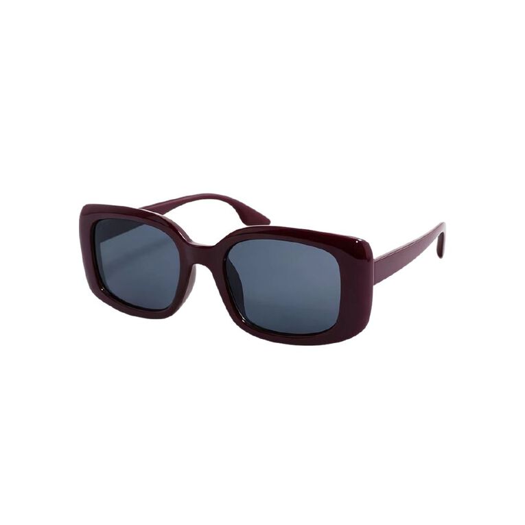 H&H Women's Rectangular Sunglasses Burgundy, , hi-res