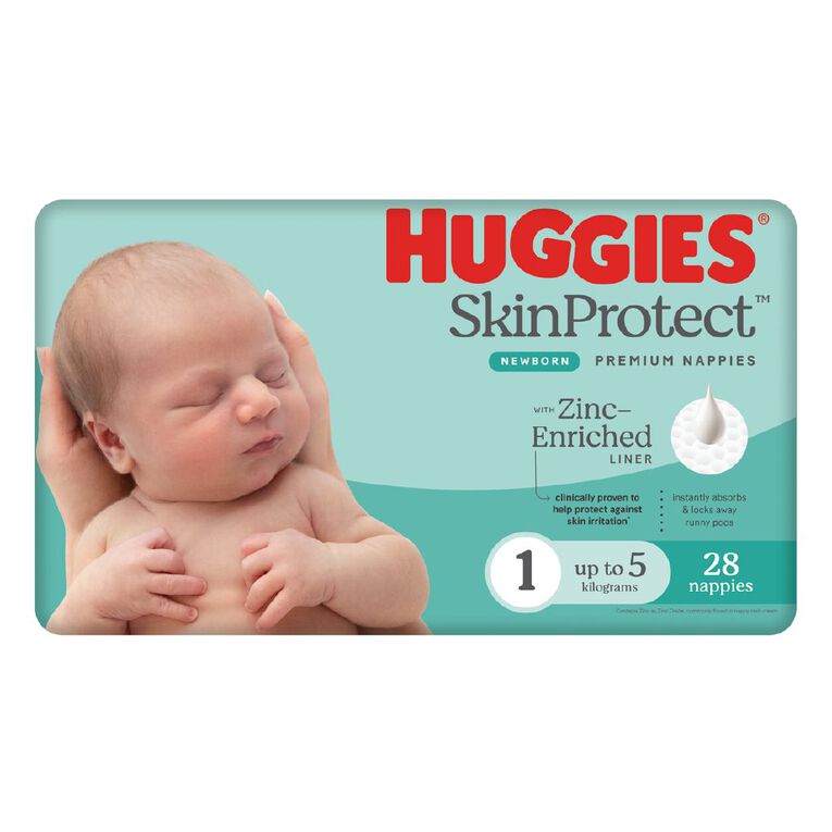 Huggies Newborn Nappies up to 5kg Size 1 28 Pack, , hi-res