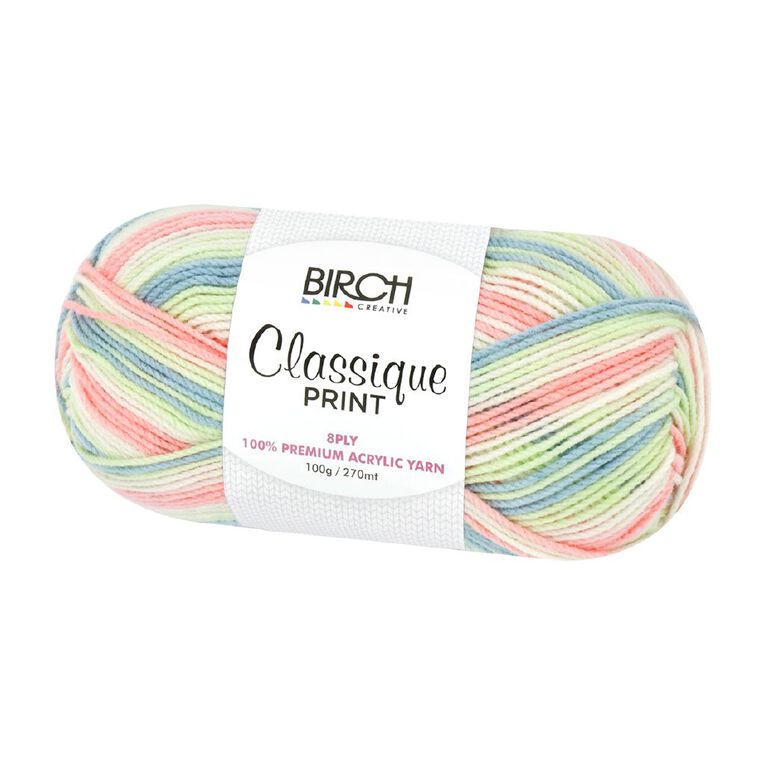 Birch Classique Yarn Prints 100% Premium Acrylic 100G 8Ply Spring, , hi-res