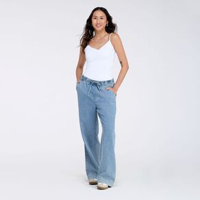 H&H Women's Wide Leg Pull On Jeans