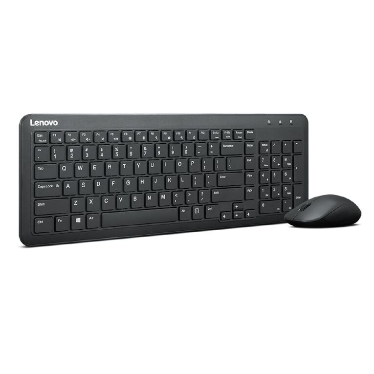 Lenovo 300 Wireless Combo Keyboard And Mouse Black, , hi-res