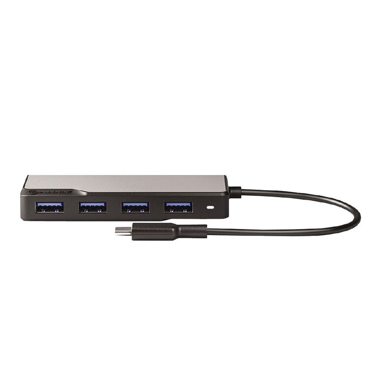 Alogic USB-C Fusion Swift 4-in-1 Hub 4x USB-A Silver Grey, , hi-res