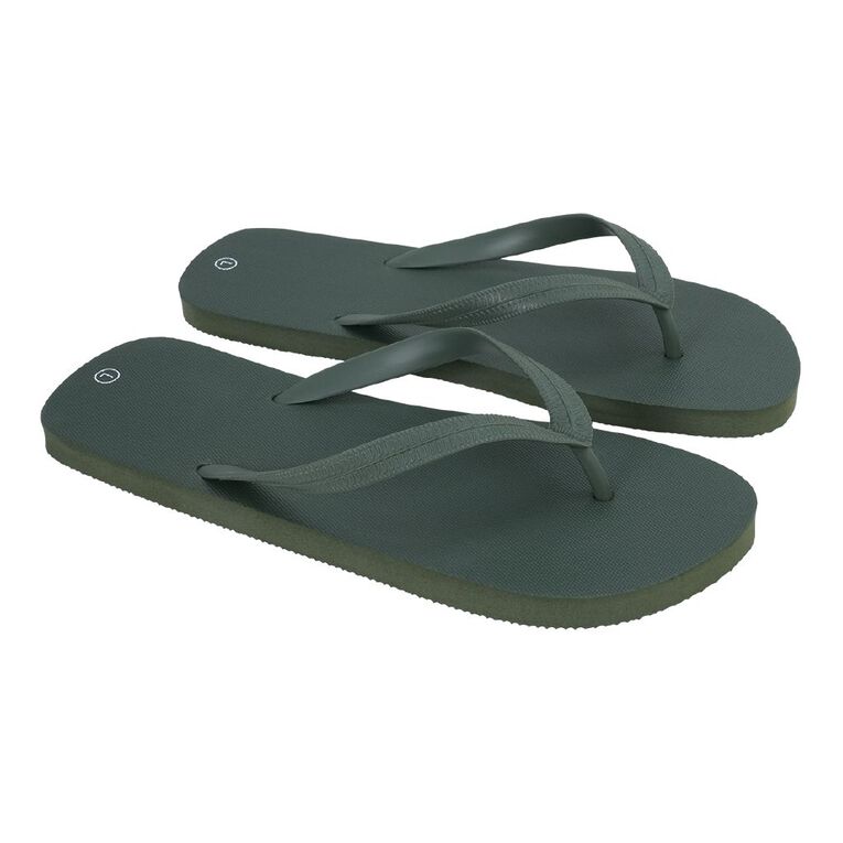 H&H Men's Plain Jandals, Khaki, hi-res