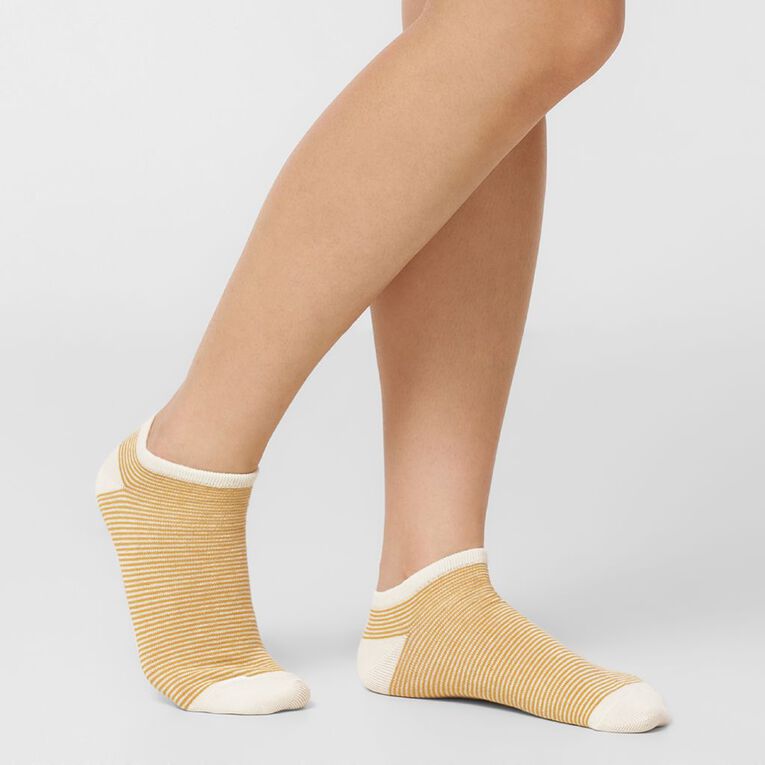 H&H Women's Liner Jacquard Socks 5 Pack, Cream, hi-res