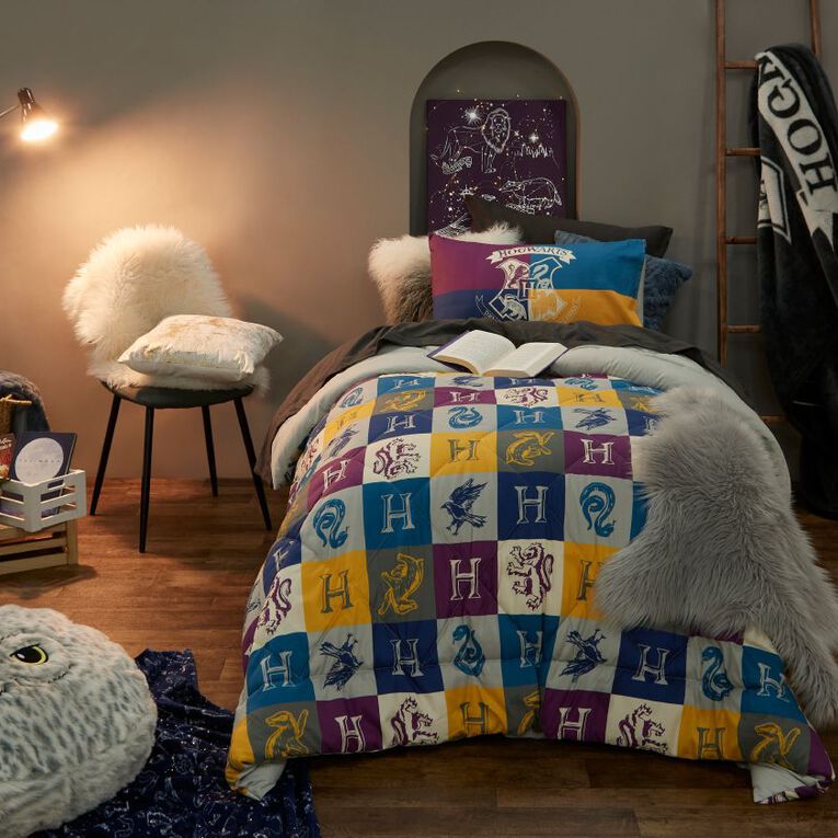 Harry Potter Comforter Set Houses Blue King Single The Warehouse Harry Potter Comforter Set Houses Blue, Harry Potter Bedding Comforter