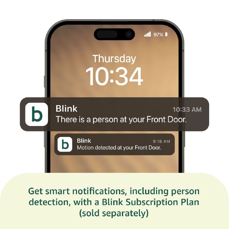 Blink Video Doorbell System White, , hi-res