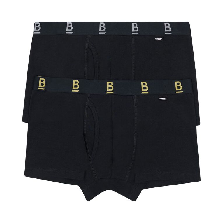 B FOR BONDS Men's Trunks 2 Pack, Black, hi-res
